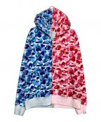 A BATHING APEアベイシングエイプ）の古着「ABC CAMO SEPARATE SHARK FULL ZIP HOODIE」｜ピンク×ブルー