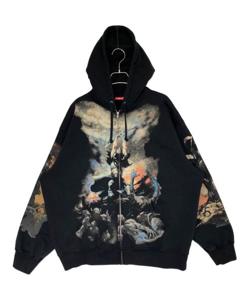 SUPREME（シュプリーム）SUPREME (シュプリーム) Frank Frazetta (フランク フラゼッタ) Zip Up Hooded Sweatshirt ブラック サイズ:Lの古着・服飾アイテム