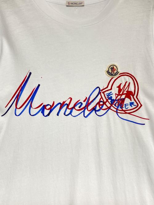MONCLER（モンクレール）MONCLER (モンクレール) スクリプトロゴTシャツ ホワイト サイズ:XLの古着・服飾アイテム