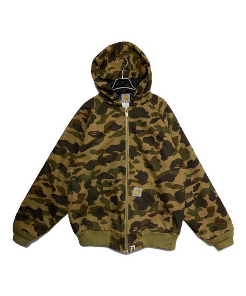 A BATHING APE（アベイシングエイプ）A BATHING APE (アベイシングエイプ) CarHartt (カーハート) 1st Camo アクティブ ジャケット オリーブ サイズ:Lの古着・服飾アイテム
