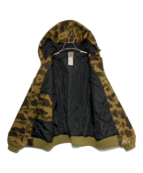 A BATHING APE（アベイシングエイプ）A BATHING APE (アベイシングエイプ) CarHartt (カーハート) 1st Camo アクティブ ジャケット オリーブ サイズ:Lの古着・服飾アイテム