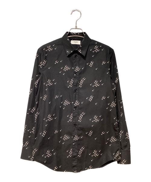 CELINE（セリーヌ）CELINE (セリーヌ) アローロゴプリントシャツプリントシャツ ブラック サイズ:36の古着・服飾アイテム