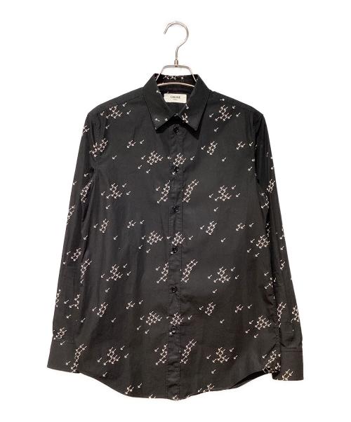 CELINE（セリーヌ）CELINE (セリーヌ) アローロゴプリントシャツプリントシャツ ブラック サイズ:36の古着・服飾アイテム