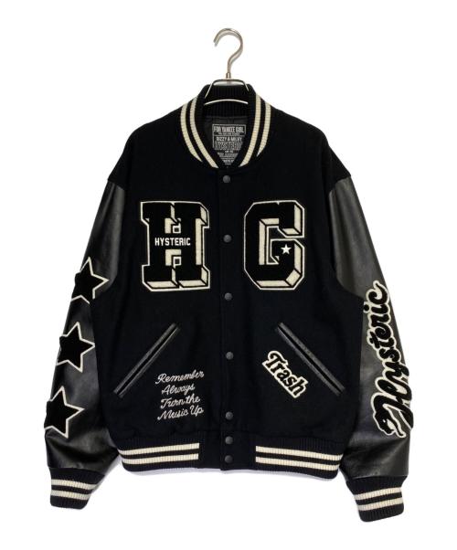 Hysteric Glamour（ヒステリックグラマー）Hysteric Glamour (ヒステリックグラマー) TURN THE MUSIC UP 刺繍 スタジャン ブラック サイズ:XLの古着・服飾アイテム