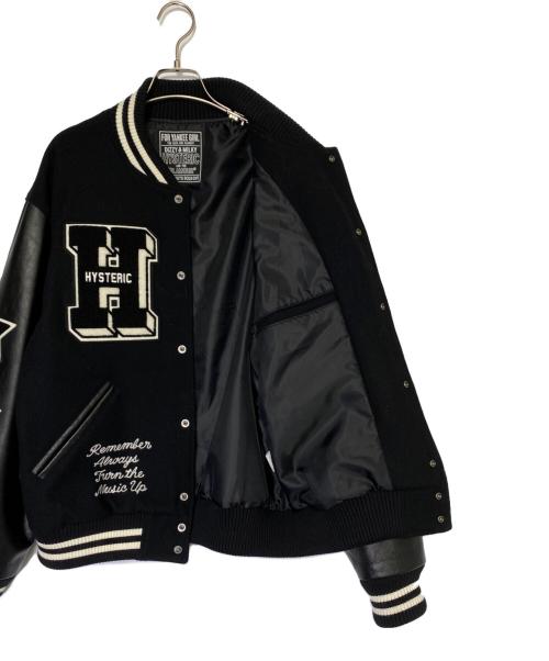 Hysteric Glamour（ヒステリックグラマー）Hysteric Glamour (ヒステリックグラマー) TURN THE MUSIC UP 刺繍 スタジャン ブラック サイズ:XLの古着・服飾アイテム