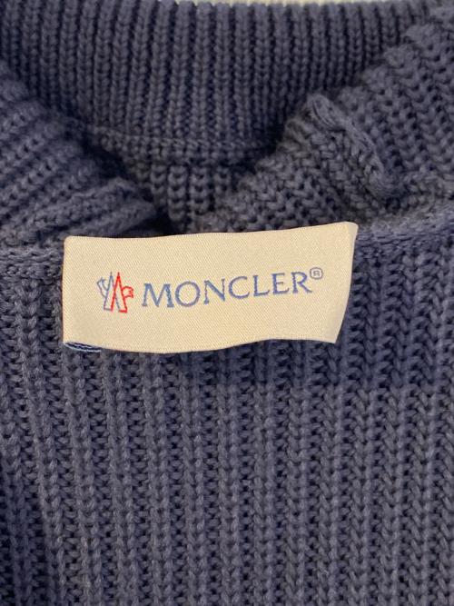 MONCLER（モンクレール）MONCLER (モンクレール) ニットフーディー ホワイト×ネイビー サイズ:Lの古着・服飾アイテム