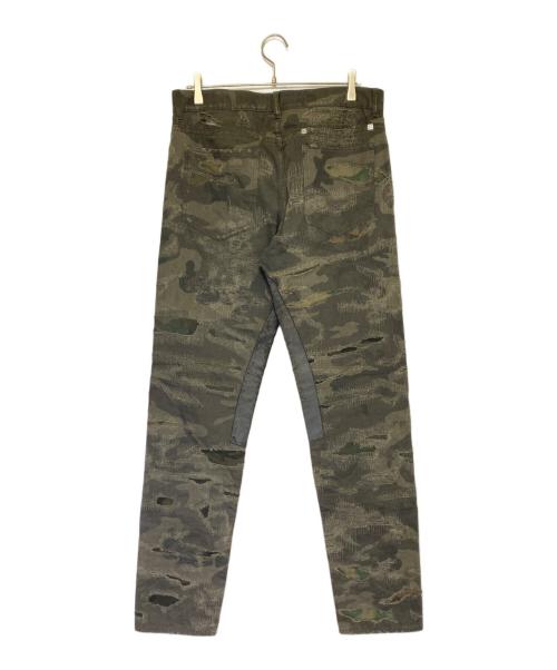 GIVENCHY（ジバンシィ）GIVENCHY (ジバンシィ) デストロイ加工 モールスキン デニム オリーブ サイズ:34 未使用品の古着・服飾アイテム