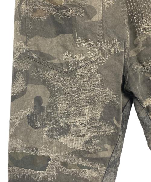 GIVENCHY（ジバンシィ）GIVENCHY (ジバンシィ) デストロイ加工 モールスキン デニム オリーブ サイズ:34 未使用品の古着・服飾アイテム