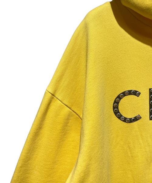 CELINE（セリーヌ）CELINE (セリーヌ) STUDS LOGO PULLOVER（スタッズロゴパーカー） イエロー サイズ:Lの古着・服飾アイテム