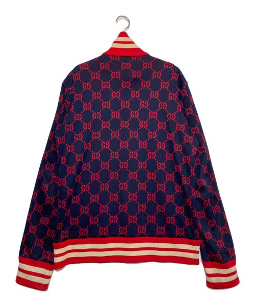 GUCCI（グッチ）GUCCI (グッチ) GGジャガードテクニカルトラックジャージジャケット ブルー×レッド サイズ:XLの古着・服飾アイテム