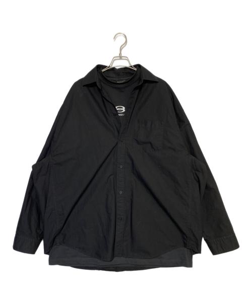 BALENCIAGA（バレンシアガ）BALENCIAGA (バレンシアガ) L/S LAYERED SHIRT ブラック サイズ:2の古着・服飾アイテム