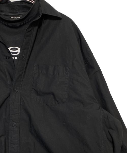 BALENCIAGA（バレンシアガ）BALENCIAGA (バレンシアガ) L/S LAYERED SHIRT ブラック サイズ:2の古着・服飾アイテム