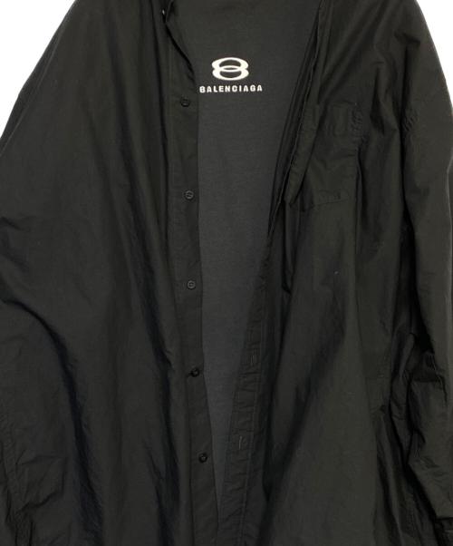 BALENCIAGA（バレンシアガ）BALENCIAGA (バレンシアガ) L/S LAYERED SHIRT ブラック サイズ:2の古着・服飾アイテム