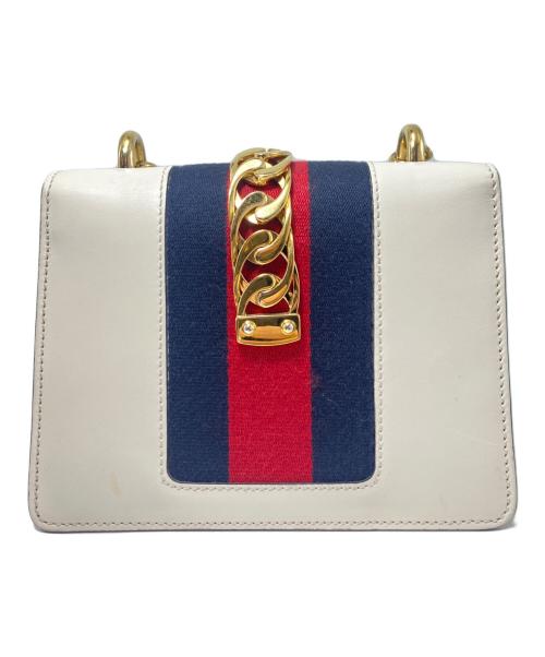 GUCCI（グッチ）GUCCI (グッチ) シェリーライン シルヴィミニ ホワイト レザー ホワイトの古着・服飾アイテム