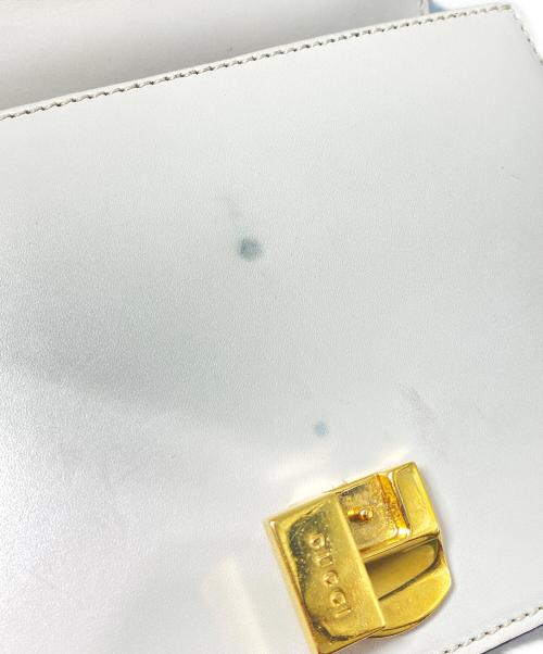 GUCCI（グッチ）GUCCI (グッチ) シェリーライン シルヴィミニ ホワイト レザー ホワイトの古着・服飾アイテム