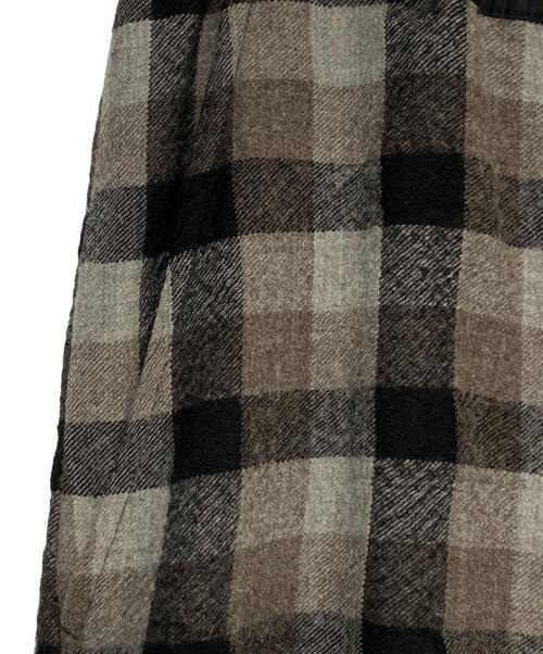 RICK OWENS（リックオウエンス）RICK OWENS (リックオウエンス) Black Plaid Drawstring Cropped Trousers ブラック サイズ:50の古着・服飾アイテム