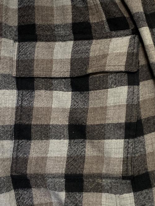 RICK OWENS（リックオウエンス）RICK OWENS (リックオウエンス) Black Plaid Drawstring Cropped Trousers ブラック サイズ:50の古着・服飾アイテム