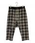 RICK OWENS（リックオウエンス）の古着「Black Plaid Drawstring Cropped Trousers」｜ブラック