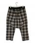 RICK OWENS (リックオウエンス) Black Plaid Drawstring Cropped Trousers ブラック サイズ:50：38000円