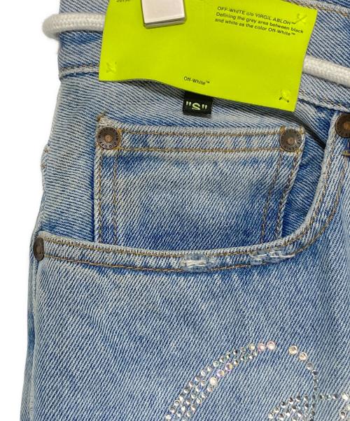 OFFWHITE（オフホワイト）OFFWHITE (オフホワイト) EV BRAVADO (エブ ブラバド) Slim Denim Pant W Strass スカイブルー サイズ:32の古着・服飾アイテム