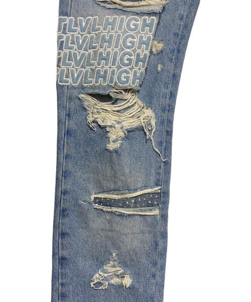 OFFWHITE（オフホワイト）OFFWHITE (オフホワイト) EV BRAVADO (エブ ブラバド) Slim Denim Pant W Strass スカイブルー サイズ:32の古着・服飾アイテム