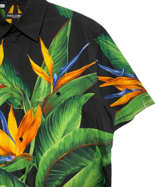 DOLCE & GABBANA（ドルチェ＆ガッバーナ）DOLCE & GABBANA (ドルチェ＆ガッバーナ) シャツ ブラック×グリーン サイズ:37の古着・服飾アイテム