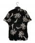 DOLCE & GABBANA (ドルチェ＆ガッバーナ) パームツリープリントアロハシャツ ブラック×ホワイト サイズ:39：10000円