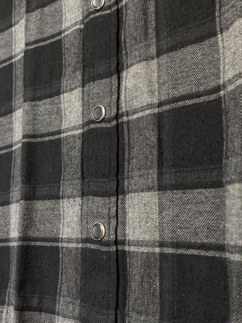 DOLCE & GABBANA（ドルチェ＆ガッバーナ）DOLCE & GABBANA (ドルチェ＆ガッバーナ) KING 刺繍 チェック ウエスタン ロングスリーブシャツ ブラック サイズ:38の古着・服飾アイテム