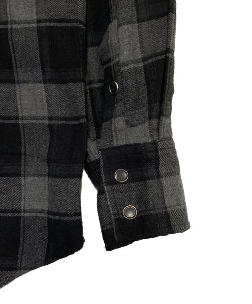 DOLCE & GABBANA（ドルチェ＆ガッバーナ）DOLCE & GABBANA (ドルチェ＆ガッバーナ) KING 刺繍 チェック ウエスタン ロングスリーブシャツ ブラック サイズ:38の古着・服飾アイテム