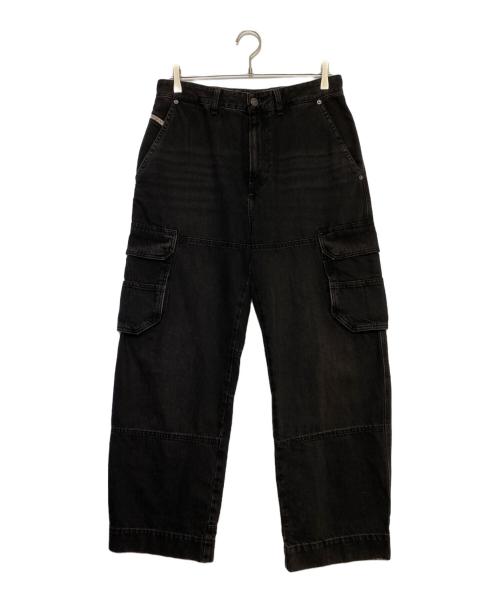 DIESEL（ディーゼル）DIESEL (ディーゼル) Relaxed Jeans D-Fish-Cargo ブラック サイズ:28の古着・服飾アイテム