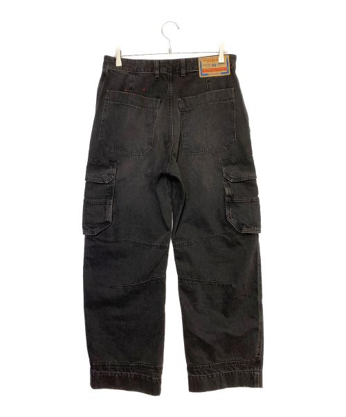 DIESEL（ディーゼル）DIESEL (ディーゼル) Relaxed Jeans D-Fish-Cargo ブラック サイズ:28の古着・服飾アイテム