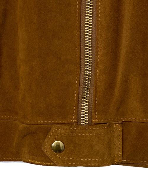 Lewis Leathers（ルイスレザース）Lewis Leathers (ルイスレザース) Hysteric Glamour (ヒステリックグラマー) カウスエード レザー シングル ライダース ジャケット ブラウン サイズ:XLの古着・服飾アイテム