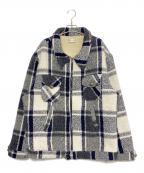 FAITH CONNEXIONフェイスコネクション）の古着「SHEARLING CHECKS JACKET」｜ネイビー×ホワイト