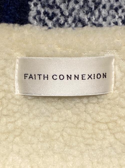 FAITH CONNEXION（フェイスコネクション）FAITH CONNEXION (フェイスコネクション) SHEARLING CHECKS JACKET ネイビー×ホワイト サイズ:Mの古着・服飾アイテム