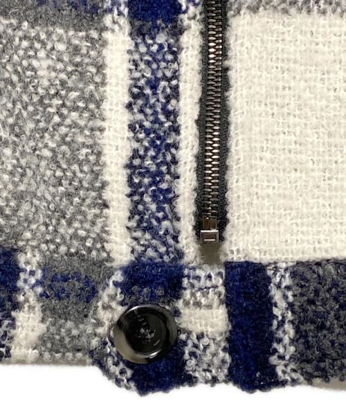 FAITH CONNEXION（フェイスコネクション）FAITH CONNEXION (フェイスコネクション) SHEARLING CHECKS JACKET ネイビー×ホワイト サイズ:Mの古着・服飾アイテム