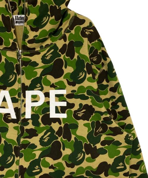 A BATHING APE（アベイシングエイプ）A BATHING APE (アベイシングエイプ) abcカモ ジップパーカー グリーン×カーキ サイズ:XLの古着・服飾アイテム