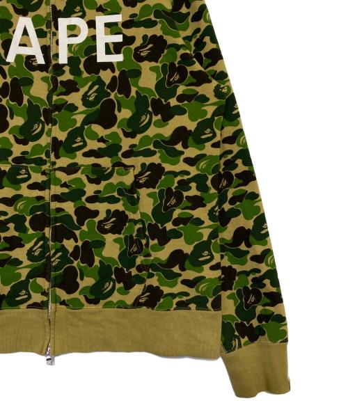 A BATHING APE（アベイシングエイプ）A BATHING APE (アベイシングエイプ) abcカモ ジップパーカー グリーン×カーキ サイズ:XLの古着・服飾アイテム