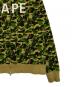 中古・古着 A BATHING APE (アベイシングエイプ) abcカモ ジップパーカー グリーン×カーキ サイズ:XL：34000円