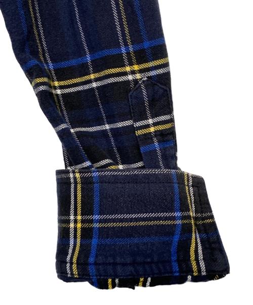 OFFWHITE（オフホワイト）OFFWHITE (オフホワイト) バイアスバックプリントチェックシャツ ネイビー サイズ:Mの古着・服飾アイテム