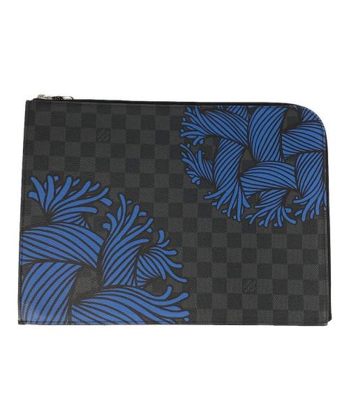 LOUIS VUITTON（ルイ ヴィトン）LOUIS VUITTON (ルイ ヴィトン) Christopher Nemeth (クリストファーネメス) ポシェット ジュールGM クラッチバッグ ブラック×ブルー サイズ:-の古着・服飾アイテム