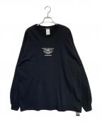 ALMOSTBLACKオールモストブラック）の古着「C-NECK PRINT LONG Tee」｜ブラック