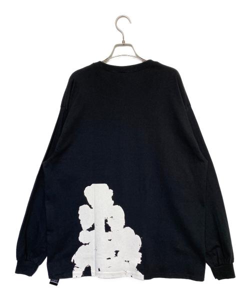 ALMOSTBLACK（オールモストブラック）ALMOSTBLACK (オールモストブラック) C-NECK PRINT LONG Tee ブラック サイズ:2の古着・服飾アイテム