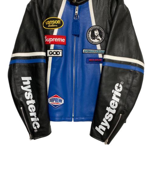 SUPREME（シュプリーム）SUPREME (シュプリーム) Hysteric Glamour (ヒステリックグラマー) VANSON (バンソン) Jacket ブラック×ブルー サイズ:Lの古着・服飾アイテム