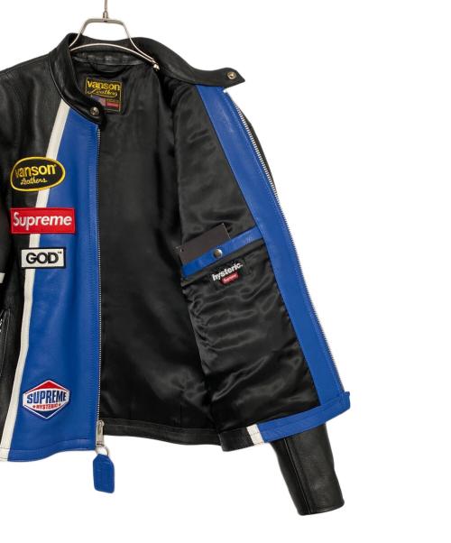 SUPREME（シュプリーム）SUPREME (シュプリーム) Hysteric Glamour (ヒステリックグラマー) VANSON (バンソン) Jacket ブラック×ブルー サイズ:Lの古着・服飾アイテム