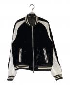 BALMAINバルマン）の古着「バックロゴベロアジップアップブルゾン」｜ブラック