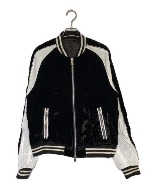 BALMAIN（バルマン）BALMAIN (バルマン) バックロゴベロアジップアップブルゾン ブラック サイズ:48の古着・服飾アイテム