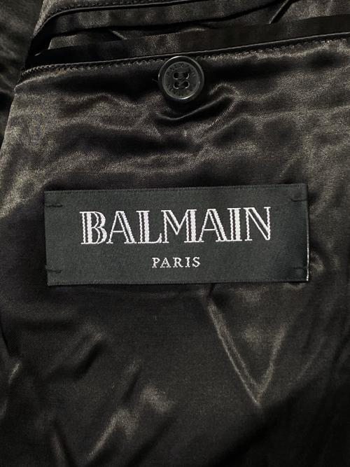 BALMAIN（バルマン）BALMAIN (バルマン) バックロゴベロアジップアップブルゾン ブラック サイズ:48の古着・服飾アイテム