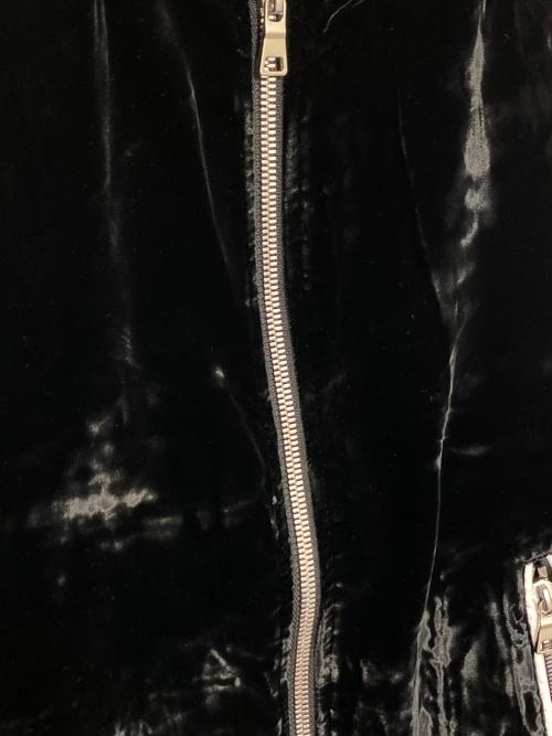 BALMAIN（バルマン）BALMAIN (バルマン) バックロゴベロアジップアップブルゾン ブラック サイズ:48の古着・服飾アイテム