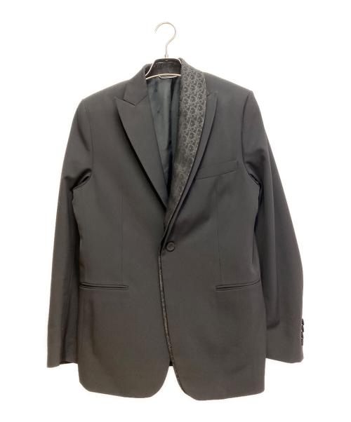 Dior（ディオール）Dior (ディオール) 21SS ラペルオブリーク切替1B テーラードジャケット ブラック サイズ:46の古着・服飾アイテム