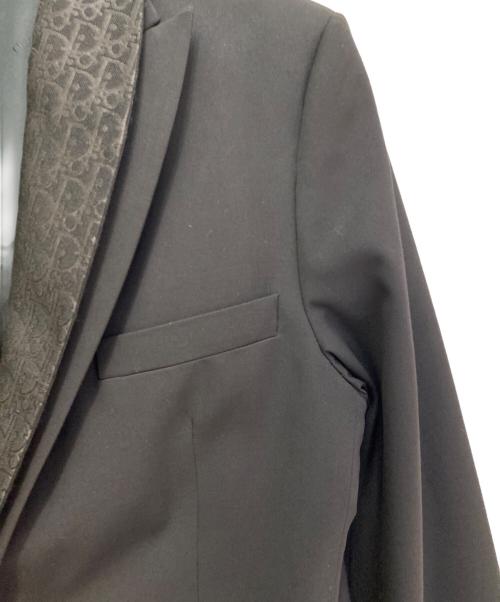 Dior（ディオール）Dior (ディオール) 21SS ラペルオブリーク切替1B テーラードジャケット ブラック サイズ:46の古着・服飾アイテム